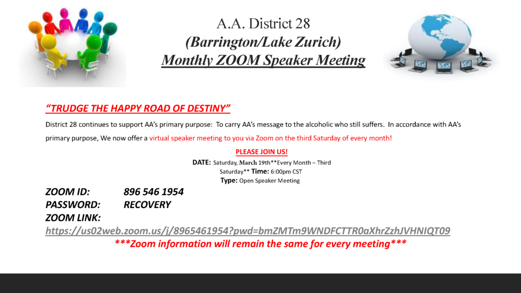 District 28 Monthly Zoom Meeting